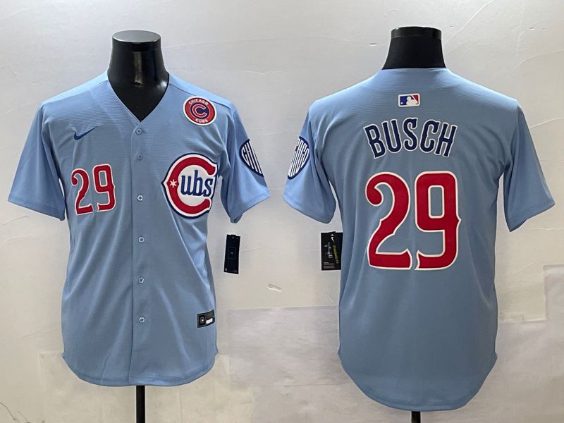 Men Chicago Cubs #29 Busch Light Blue Game 2025 Nike MLB Jersey style 3->los angeles dodgers->MLB Jersey